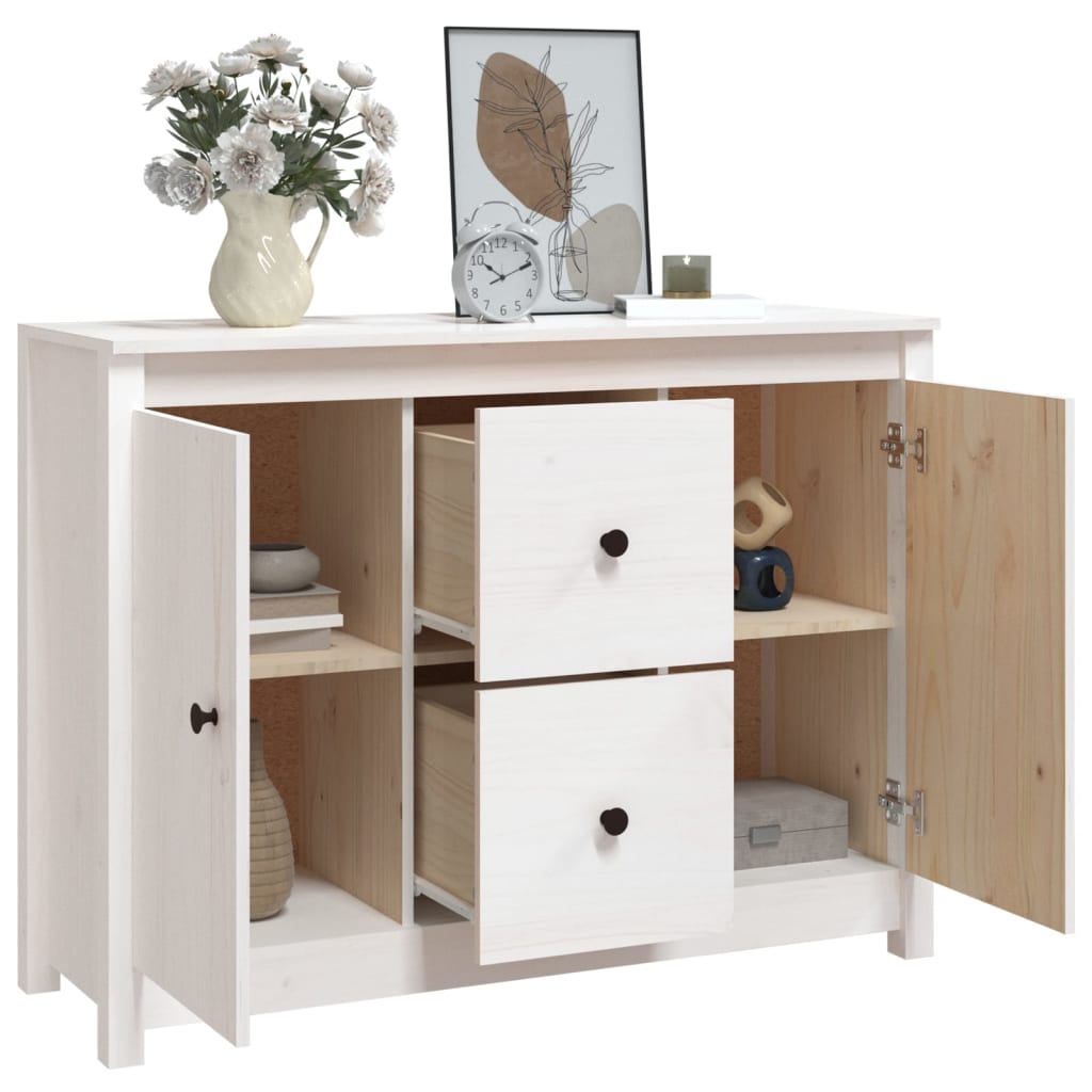 Skjenk Hvit 100x35x74 cm heltre furu