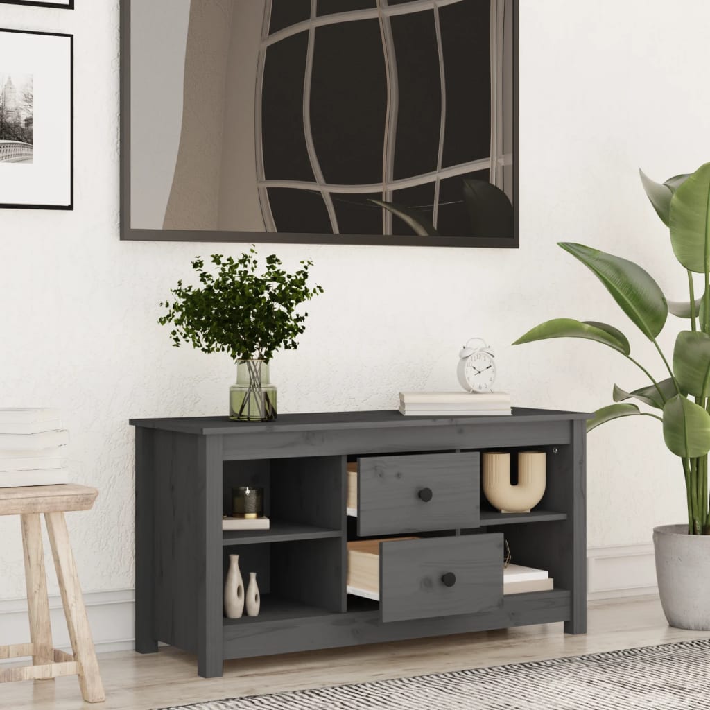 TV-Møbel Grå TV-benk 103x36,5x52 cm heltre furu