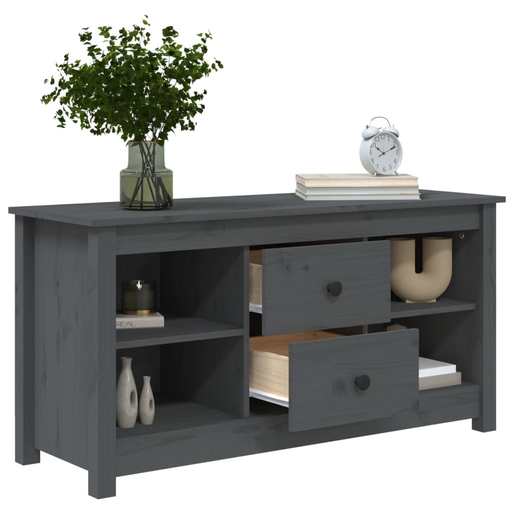 TV-Møbel Grå TV-benk 103x36,5x52 cm heltre furu