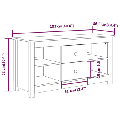 TV-Møbel Honningbrun TV-benk 103x36,5x52 cm heltre furu