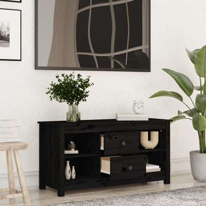 TV-Møbel Svart TV-benk 103x36,5x52 cm heltre furu