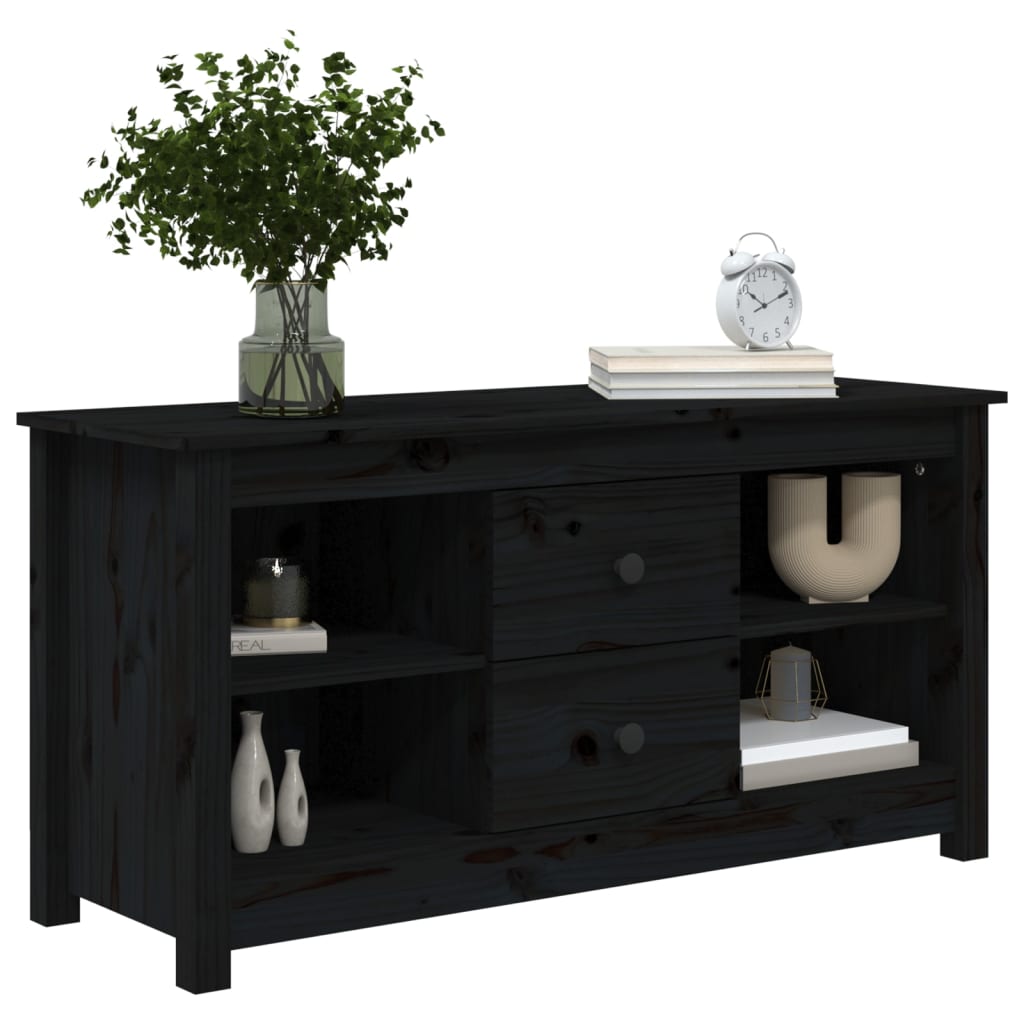 TV-Møbel Svart TV-benk 103x36,5x52 cm heltre furu