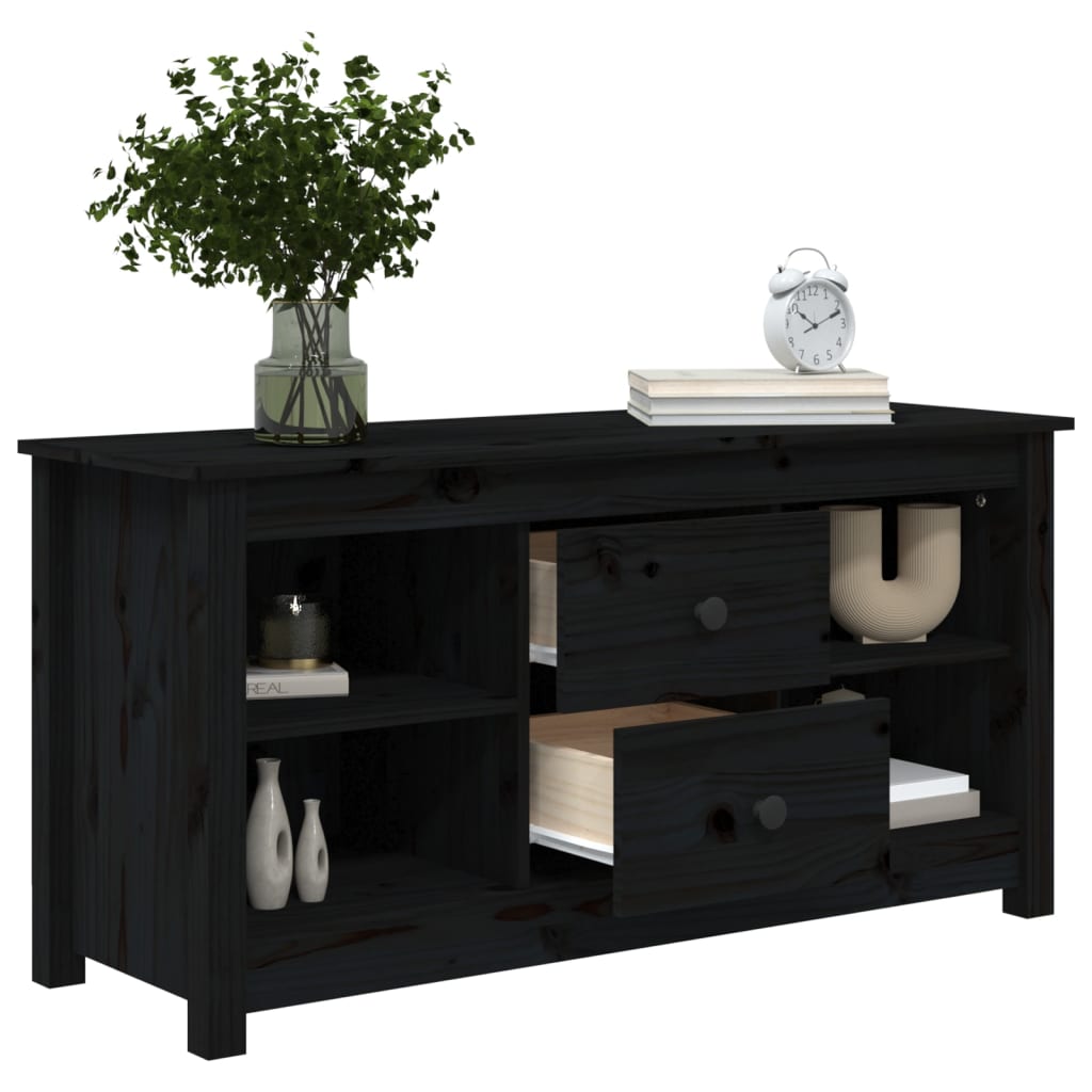 TV-Møbel Svart TV-benk 103x36,5x52 cm heltre furu