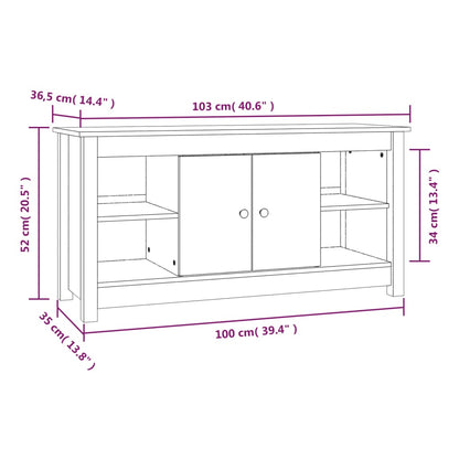 TV-Møbel Svart TV-benk 103x36,5x52 cm heltre furu
