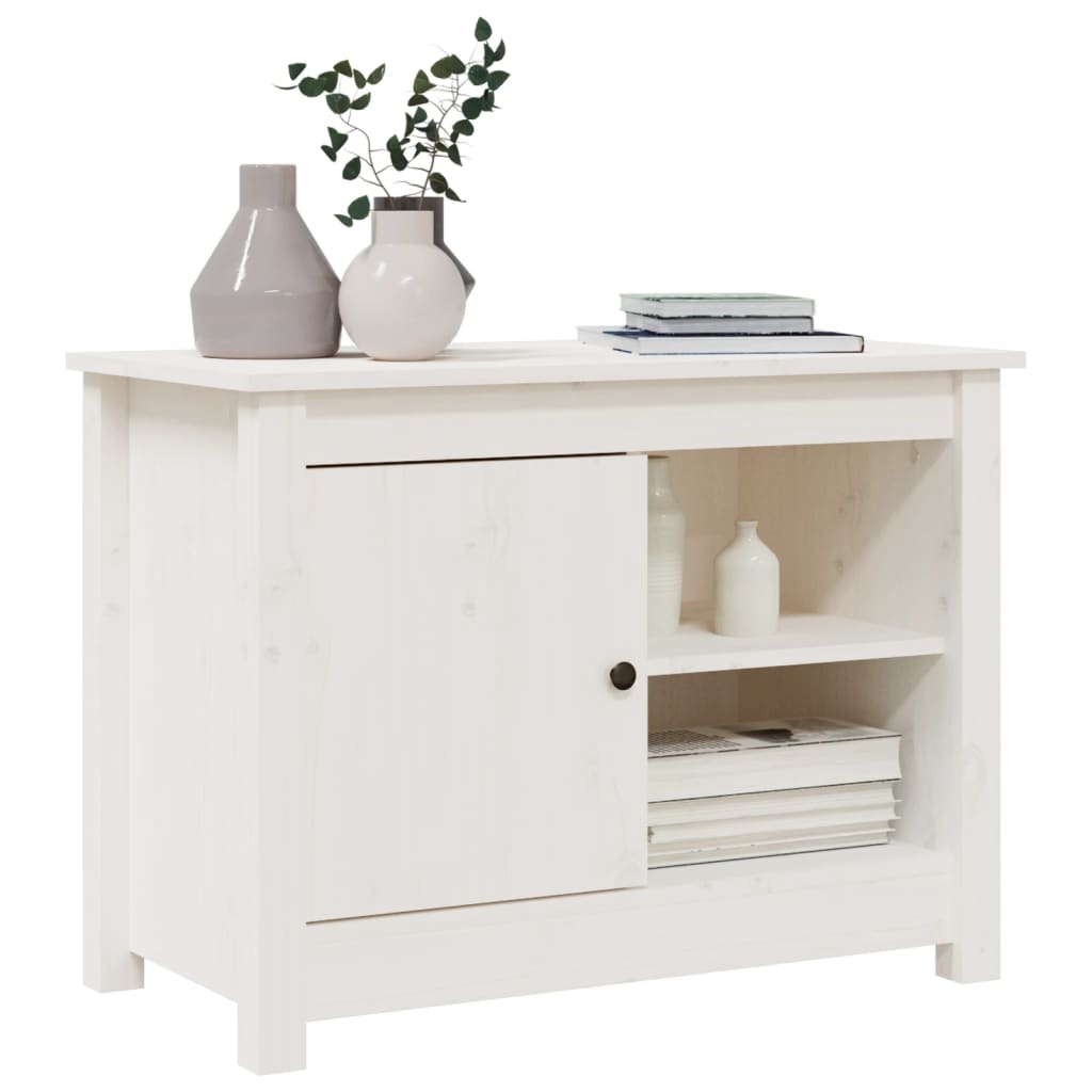 TV-Møbel Hvit TV-benk 70x36,5x52 cm heltre furu