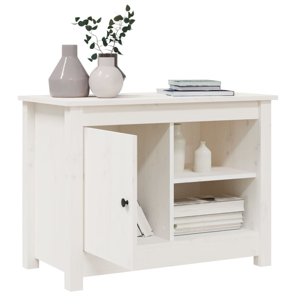 TV-Møbel Hvit TV-benk 70x36,5x52 cm heltre furu