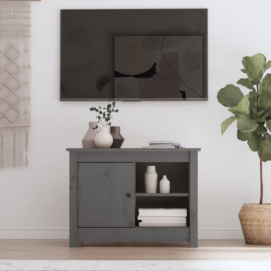 TV-Møbel Grå Tv-benk 70x36,5x52 cm heltre furu
