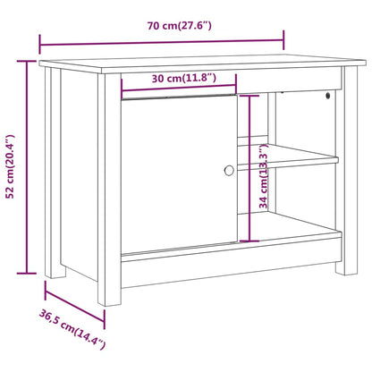 TV-Møbel Honningbrun TV-benk 70x36,5x52 cm heltre furu