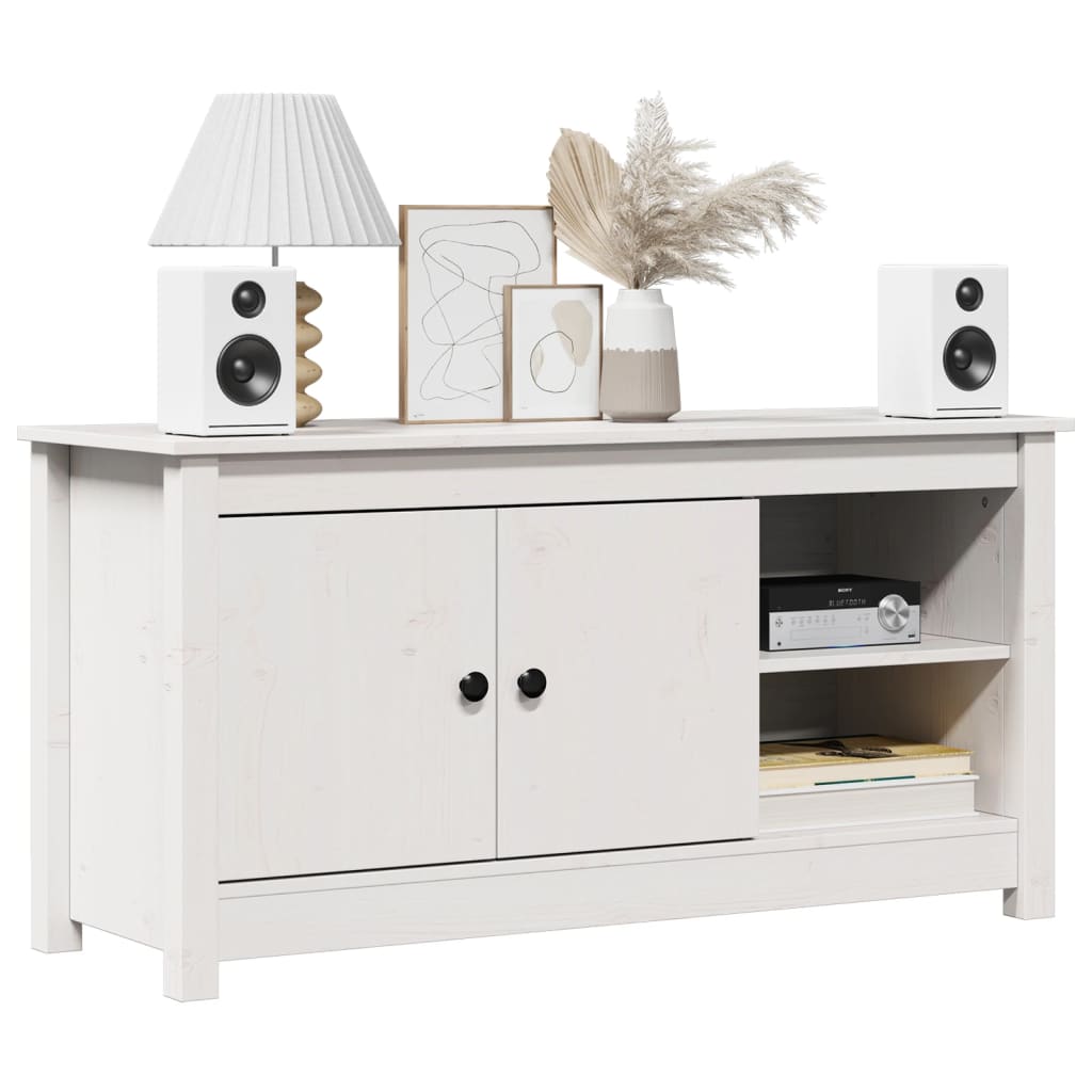 TV-Møbel Hvit TV-benk 103x36,5x52 cm heltre furu