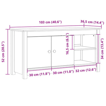 TV-Møbel Hvit TV-benk 103x36,5x52 cm heltre furu