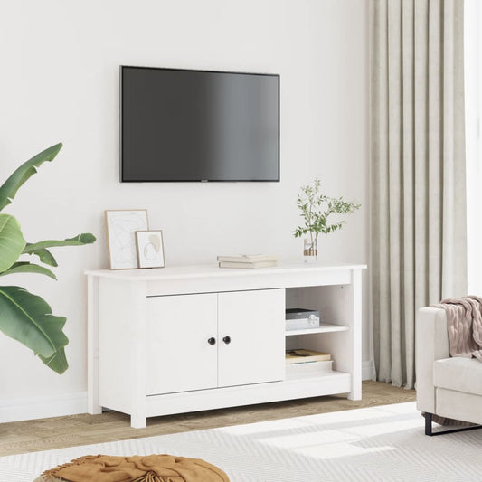 TV-Møbel Hvit TV-benk 103x36,5x52 cm heltre furu
