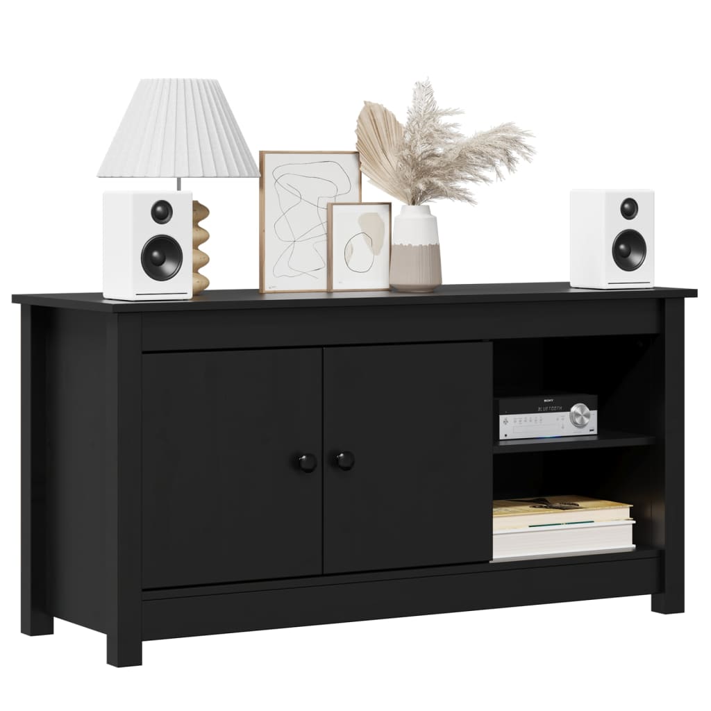 TV-Møbel Svart TV-benk 103x36,5x52 cm heltre furu