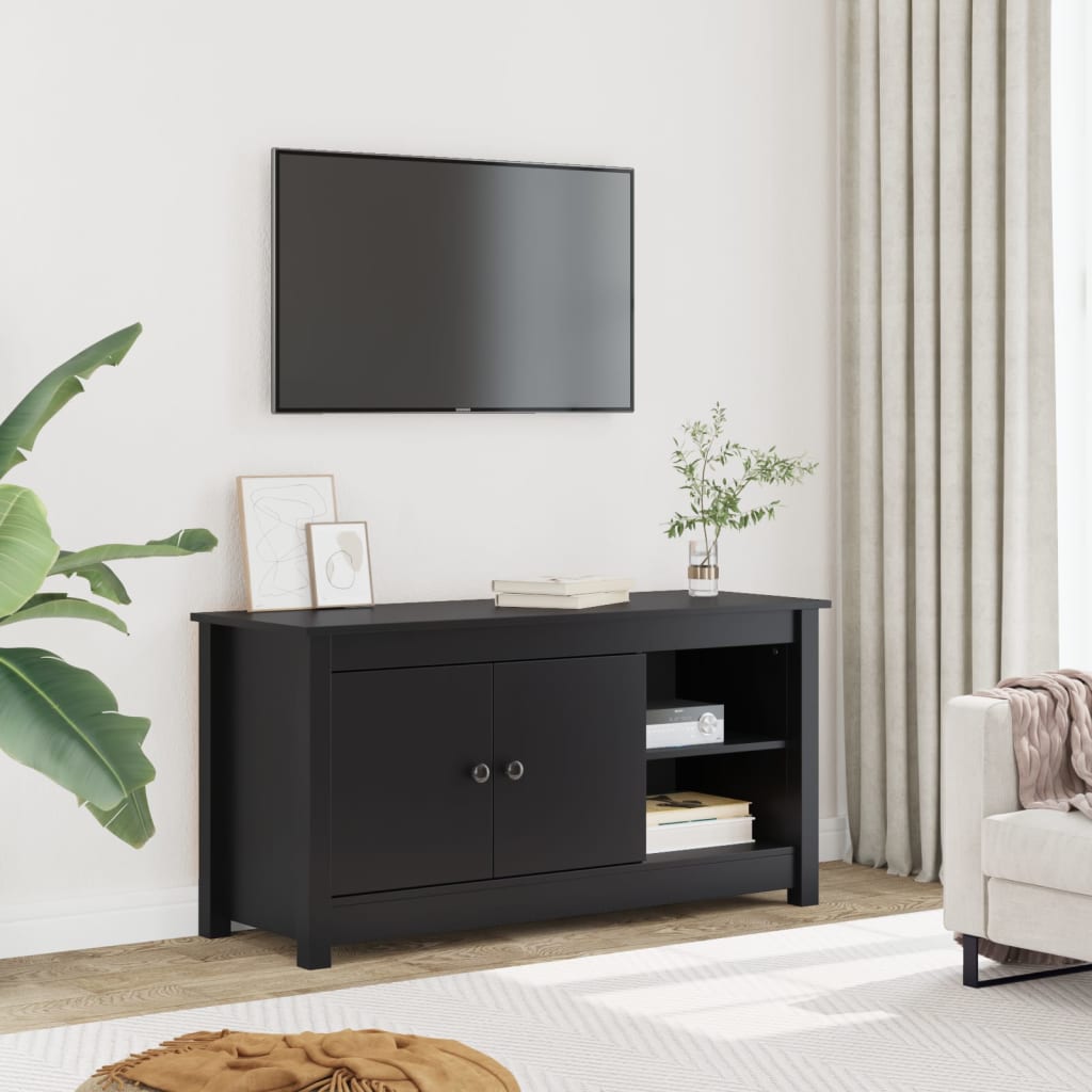 TV-Møbel Svart TV-benk 103x36,5x52 cm heltre furu