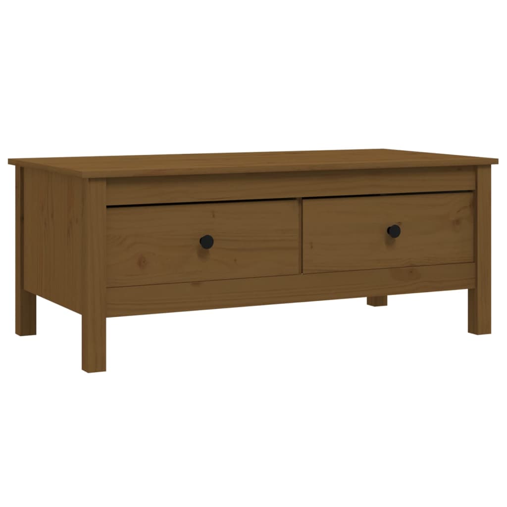 Salongbord Sofabord Tre heltre furu Honningbrun 100x50x40 cm