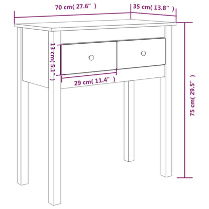 Kommode Honningbrun 70x35x75 cm heltre furu