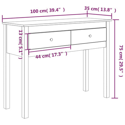 Avlastningsbord konsollbord Tre 100x35x75 cm heltre furu