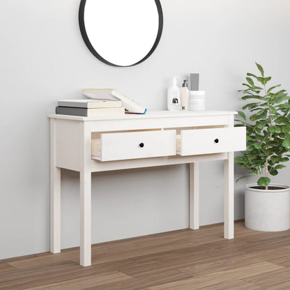 Avlastningsbord konsollbord Hvit 100x35x75 cm heltre furu