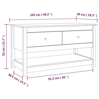 Salongbord Sofabord Grå 102x49x55 cm heltre furu