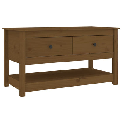 Salongbord Sofabord Tre heltre furu Honningbrun 102x49x55 cm