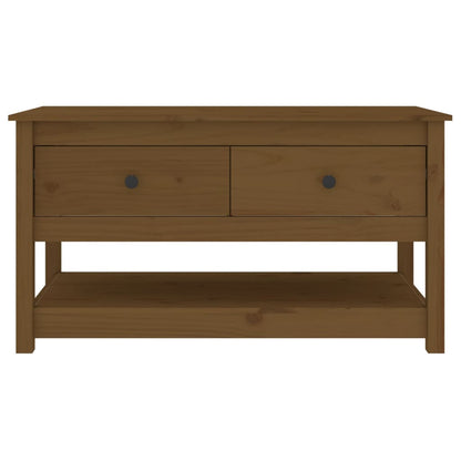 Salongbord Sofabord Tre heltre furu Honningbrun 102x49x55 cm