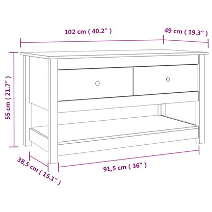 Salongbord Sofabord Svart 102x49x55 cm heltre furu