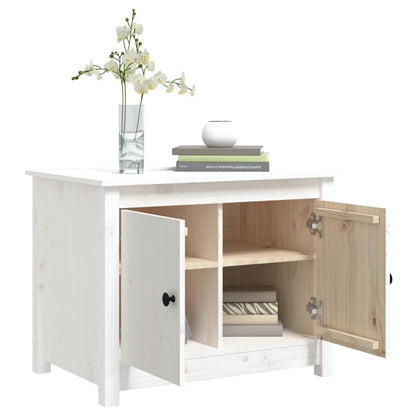 Salongbord Sofabord Hvit 71x49x55 cm heltre furu