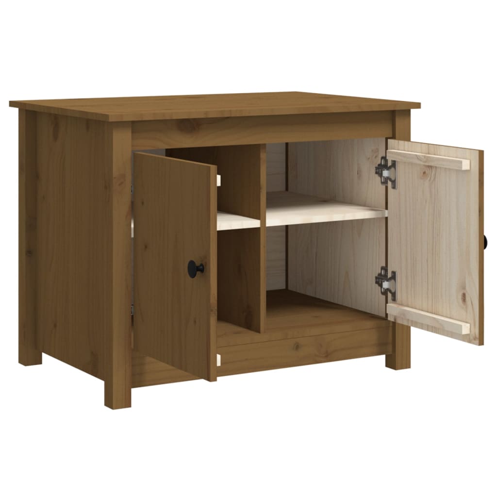 Salongbord Sofabord Tre heltre furu Honningbrun 71x49x55 cm