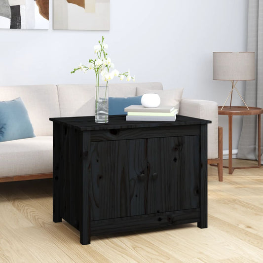 Salongbord Sofabord Svart 71x49x55 cm heltre furu