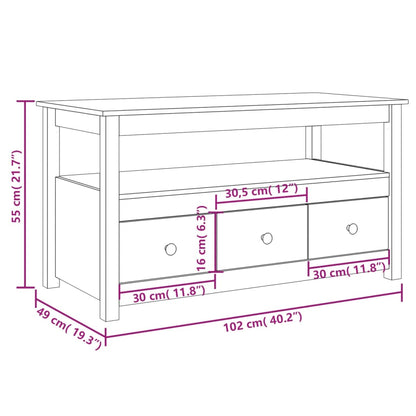 Salongbord Sofabord Tre 102x49x55 cm heltre furu