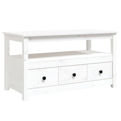Salongbord Sofabord Hvit 102x49x55 cm heltre furu