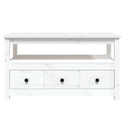 Salongbord Sofabord Hvit 102x49x55 cm heltre furu
