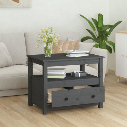 Salongbord Sofabord Grå 71x49x55 cm heltre furu