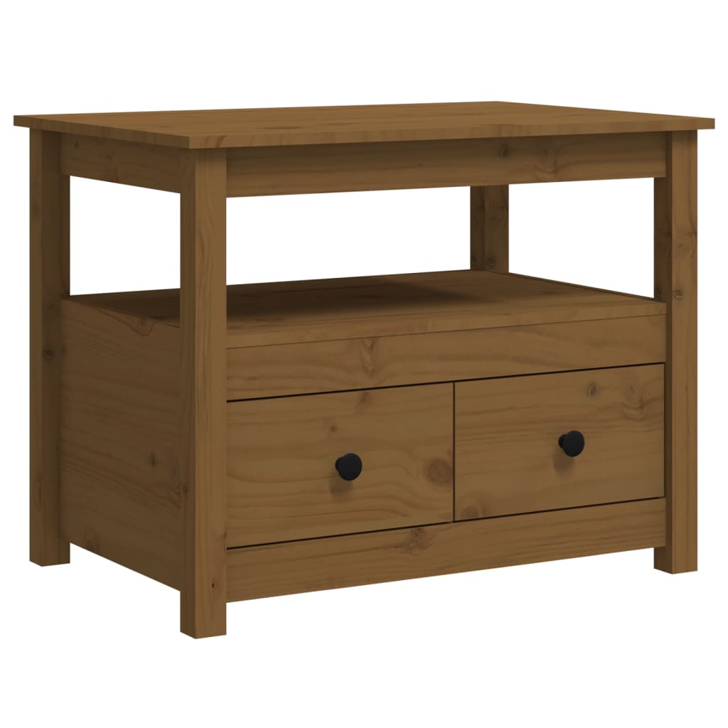 Salongbord Sofabord Tre heltre furu Honningbrun 71x49x55 cm
