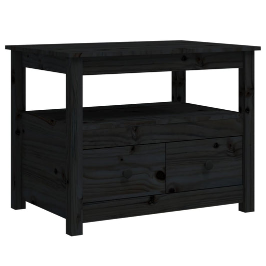 Salongbord Sofabord Svart 71x49x55 cm heltre furu