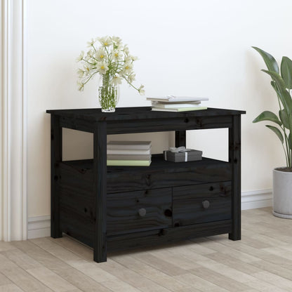 Salongbord Sofabord Svart 71x49x55 cm heltre furu