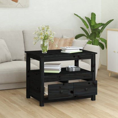 Salongbord Sofabord Svart 71x49x55 cm heltre furu