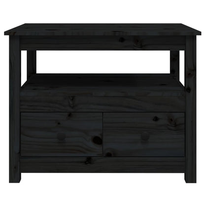 Salongbord Sofabord Svart 71x49x55 cm heltre furu