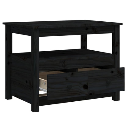 Salongbord Sofabord Svart 71x49x55 cm heltre furu