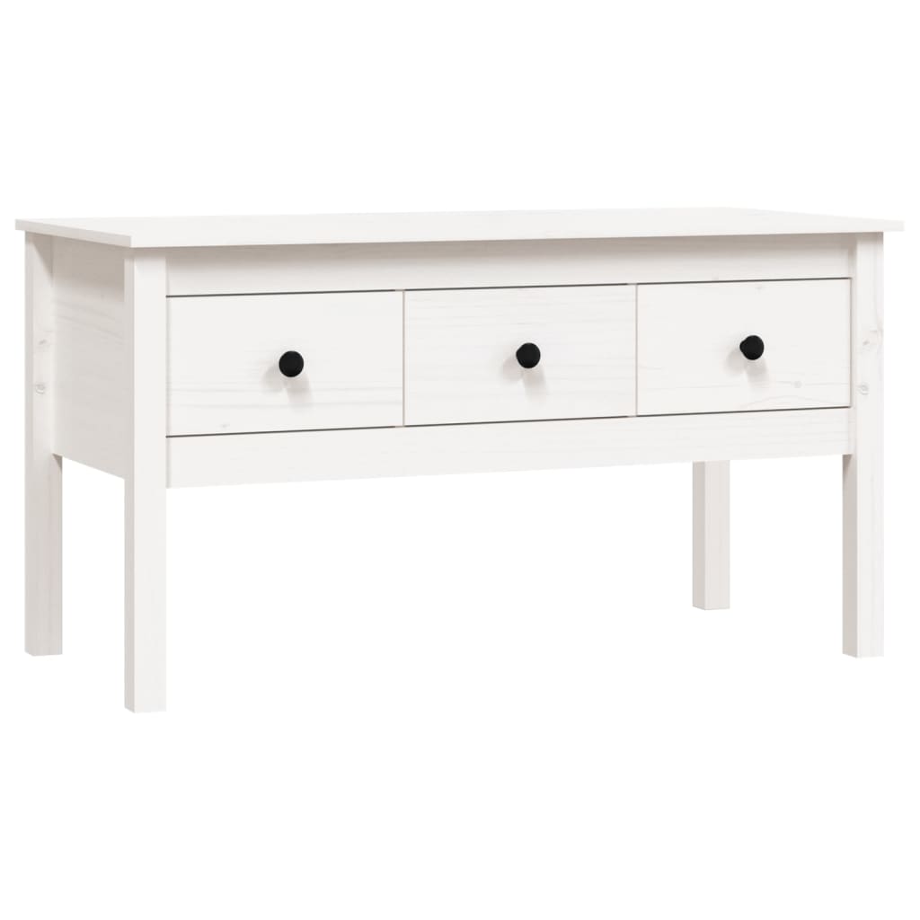 Salongbord Sofabord Hvit 102x49x55 cm heltre furu