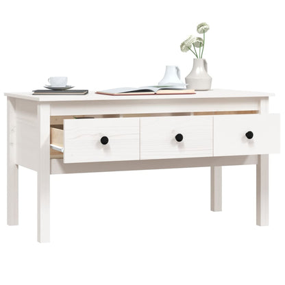 Salongbord Sofabord Hvit 102x49x55 cm heltre furu