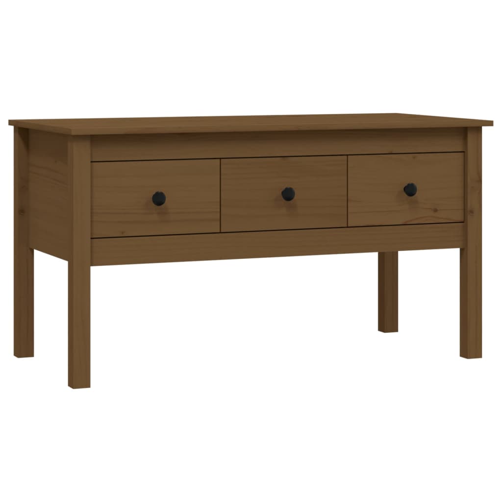 Salongbord Sofabord Tre heltre furu Honningbrun 102x49x55 cm