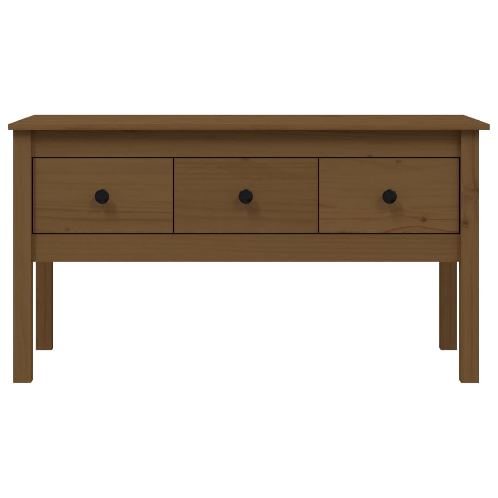 Salongbord Sofabord Tre heltre furu Honningbrun 102x49x55 cm