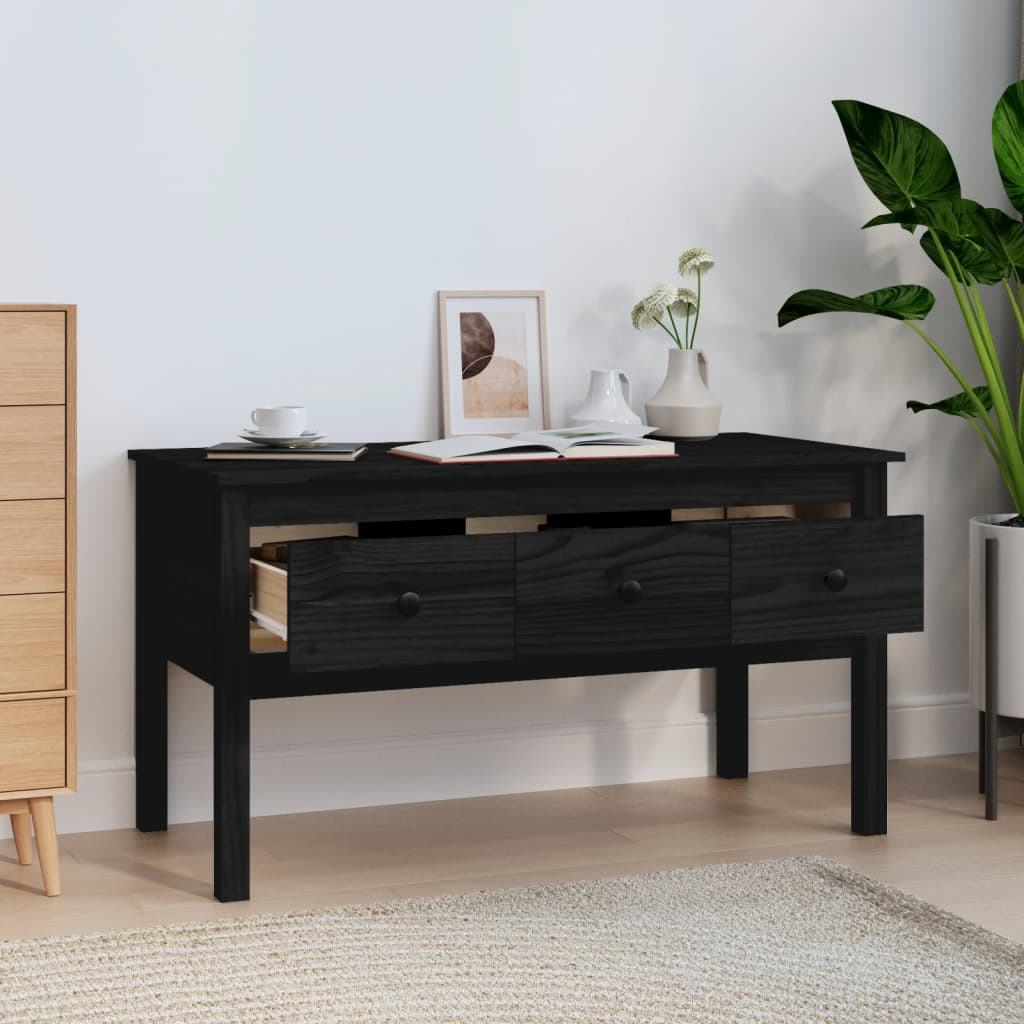 Salongbord Sofabord Svart 102x49x55 cm heltre furu