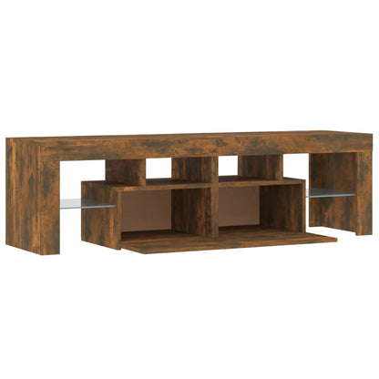 TV-Møbel Røkt EikTV-benk med LED-lys 140x36,5x40 cm