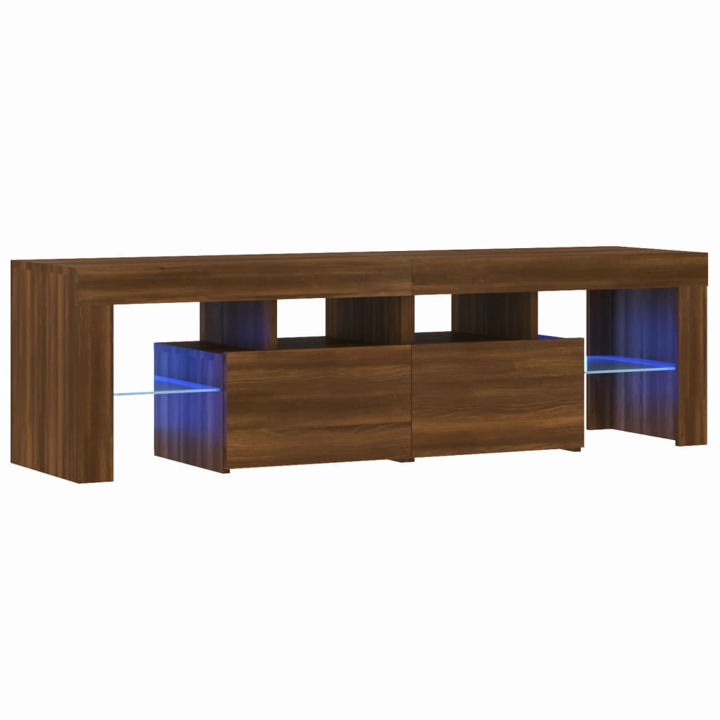 TV-Møbel Brun Eik TV-benk med LED 140x36,5x40 cm