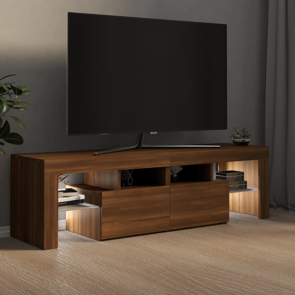 TV-Møbel Brun Eik TV-benk med LED 140x36,5x40 cm