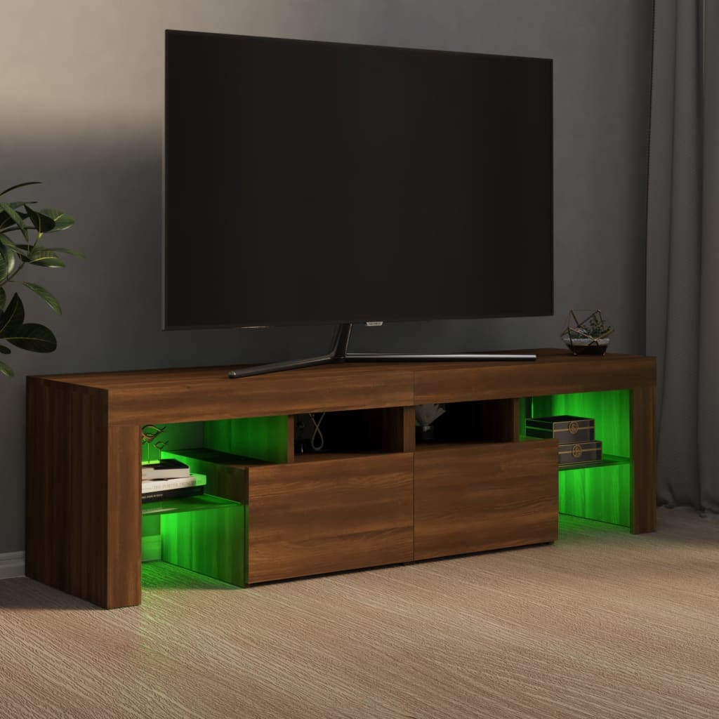TV-Møbel Brun Eik TV-benk med LED 140x36,5x40 cm