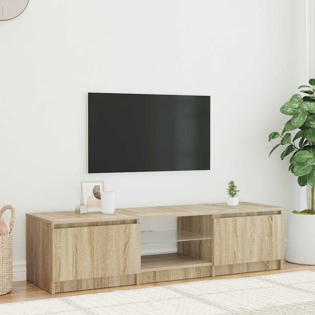 TV-Møbel Røkt Eik TV-benk med LED 140x40x36 cm