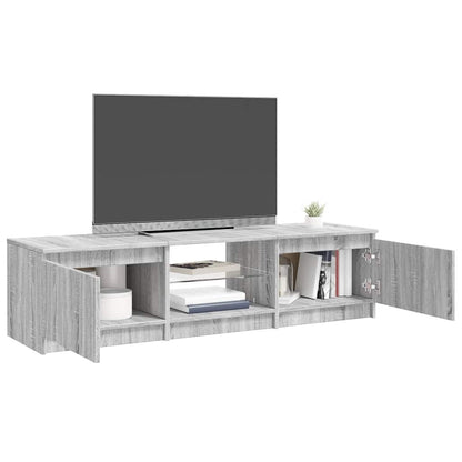 TV-Møbel Sonoma Grå TV-benk med LED-lys Eik 140x40x35,5 cm