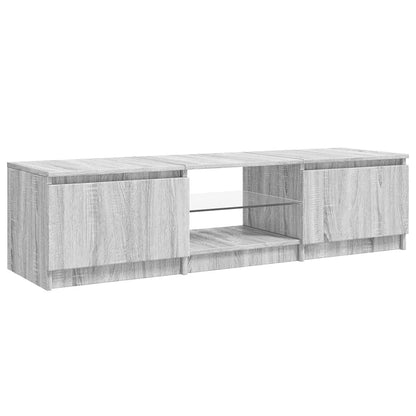 TV-Møbel Sonoma Grå TV-benk med LED-lys Eik 140x40x35,5 cm
